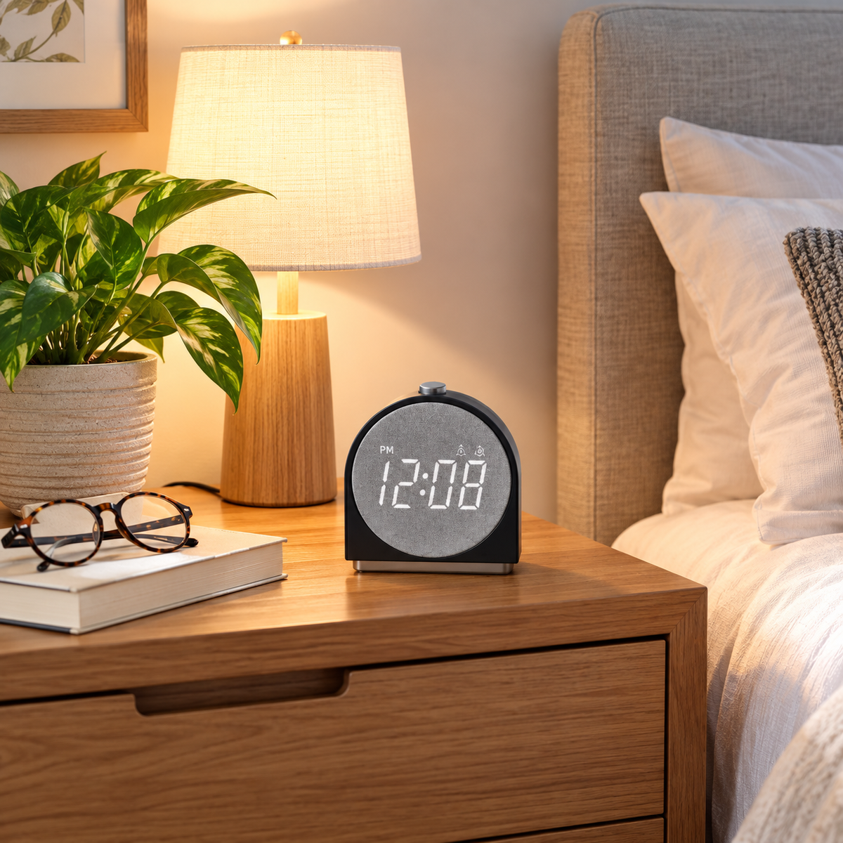 Fabric Display Charging Alarm Clock